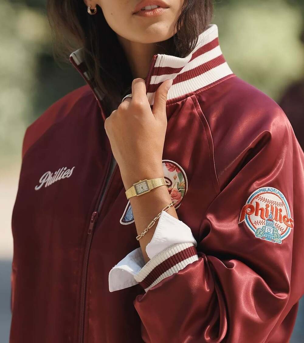 Mitchell & Ness Phillies Satin Bomber Jacket Size Medium